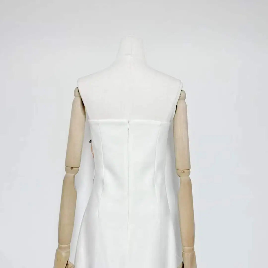 White Lily Strapless Maxi Dress | SignalChow Elegant Summer Dress