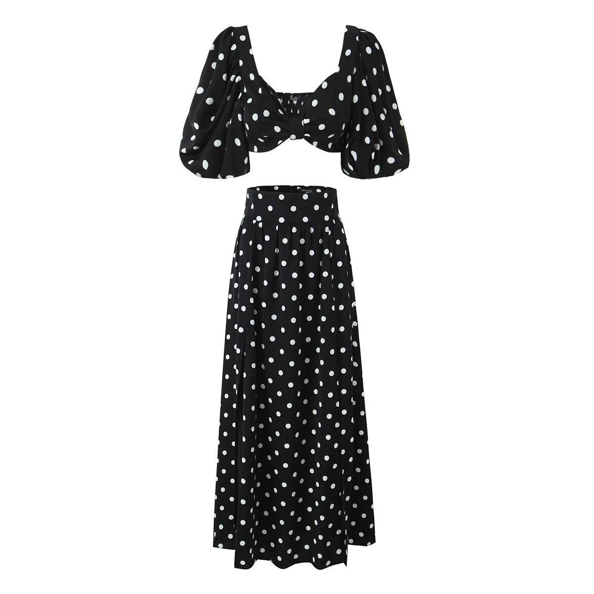 Short Tops And Split Long Skirt Women Dress Set