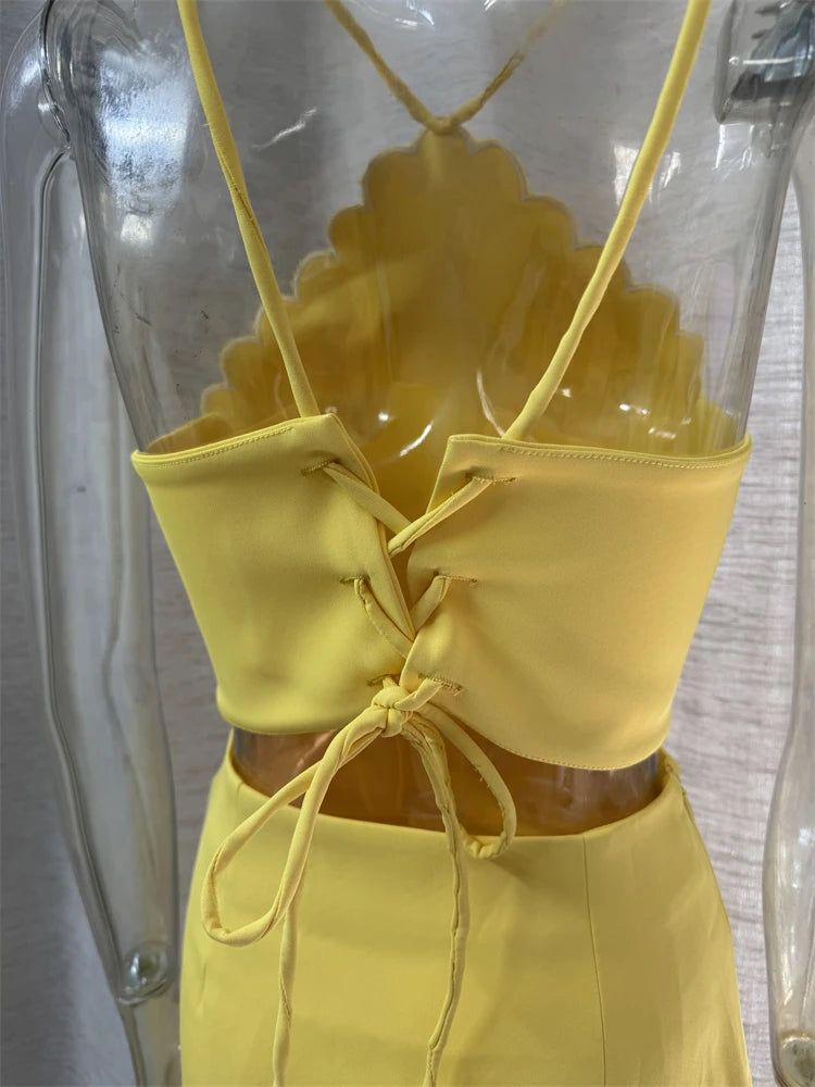 high quality top and Limoncello Mini Skirt embroidered scallop edge vocation beach women sets