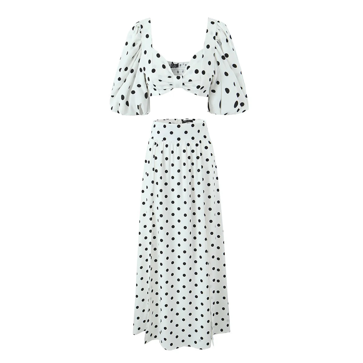 Short Tops And Split Long Skirt Women Dress Set