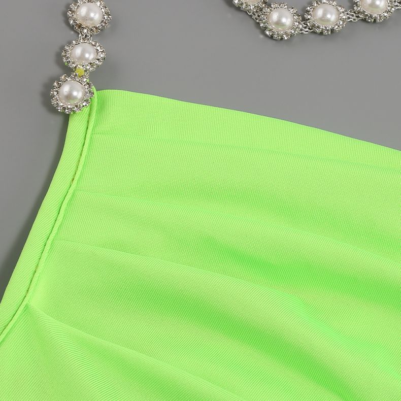 V-neck Sleeveless Solid Green Vocation Split Asymmetric Dress