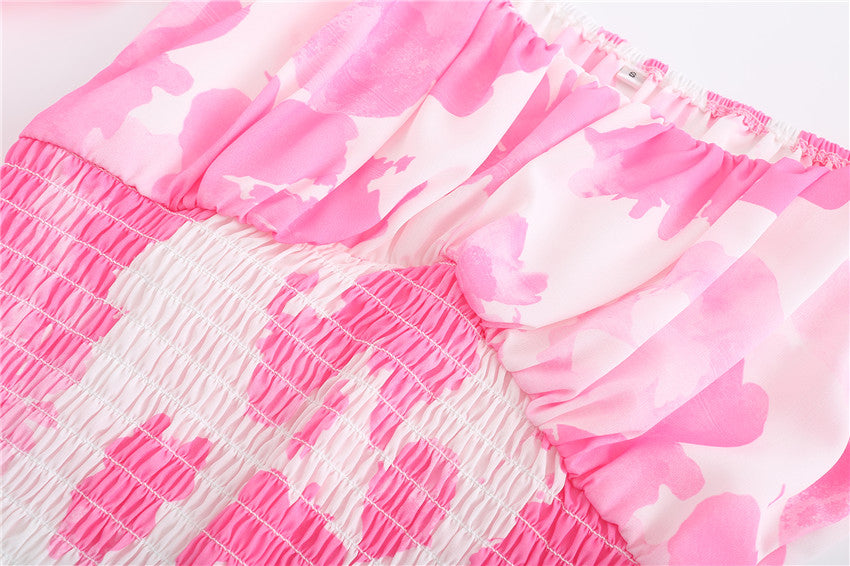 Women Pink Holiday Vocation Mini Dress