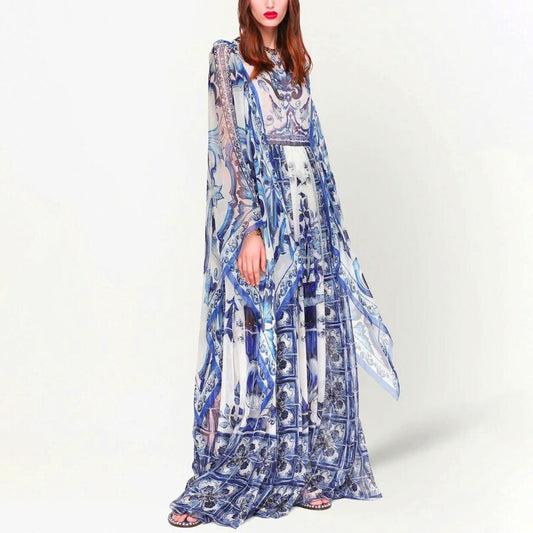 Boho Style Loose Beach Tiered Ruffled Dress