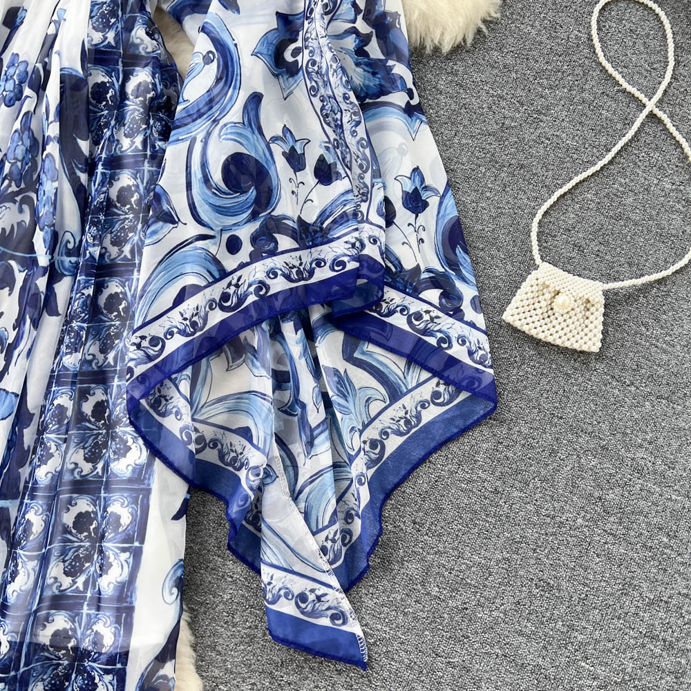 Boho Style Loose Beach Tiered Ruffled Dress