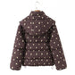 Hooded Flower Printed Women's Cotton Coat