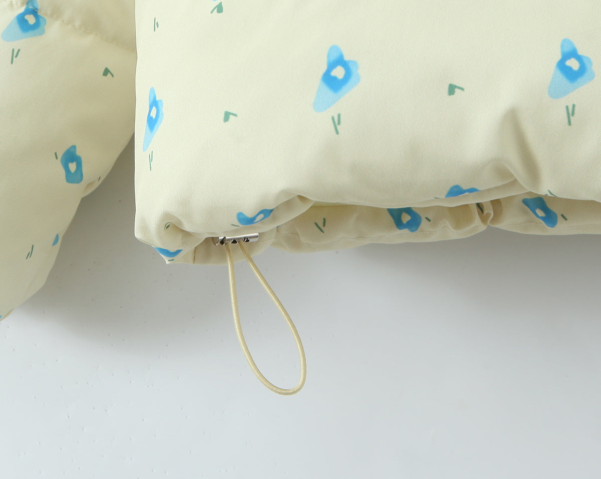 Loose Hooded Floral Cotton Quilted Casual Jacket Winter Coat