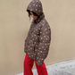 Hooded Flower Printed Women's Cotton Coat