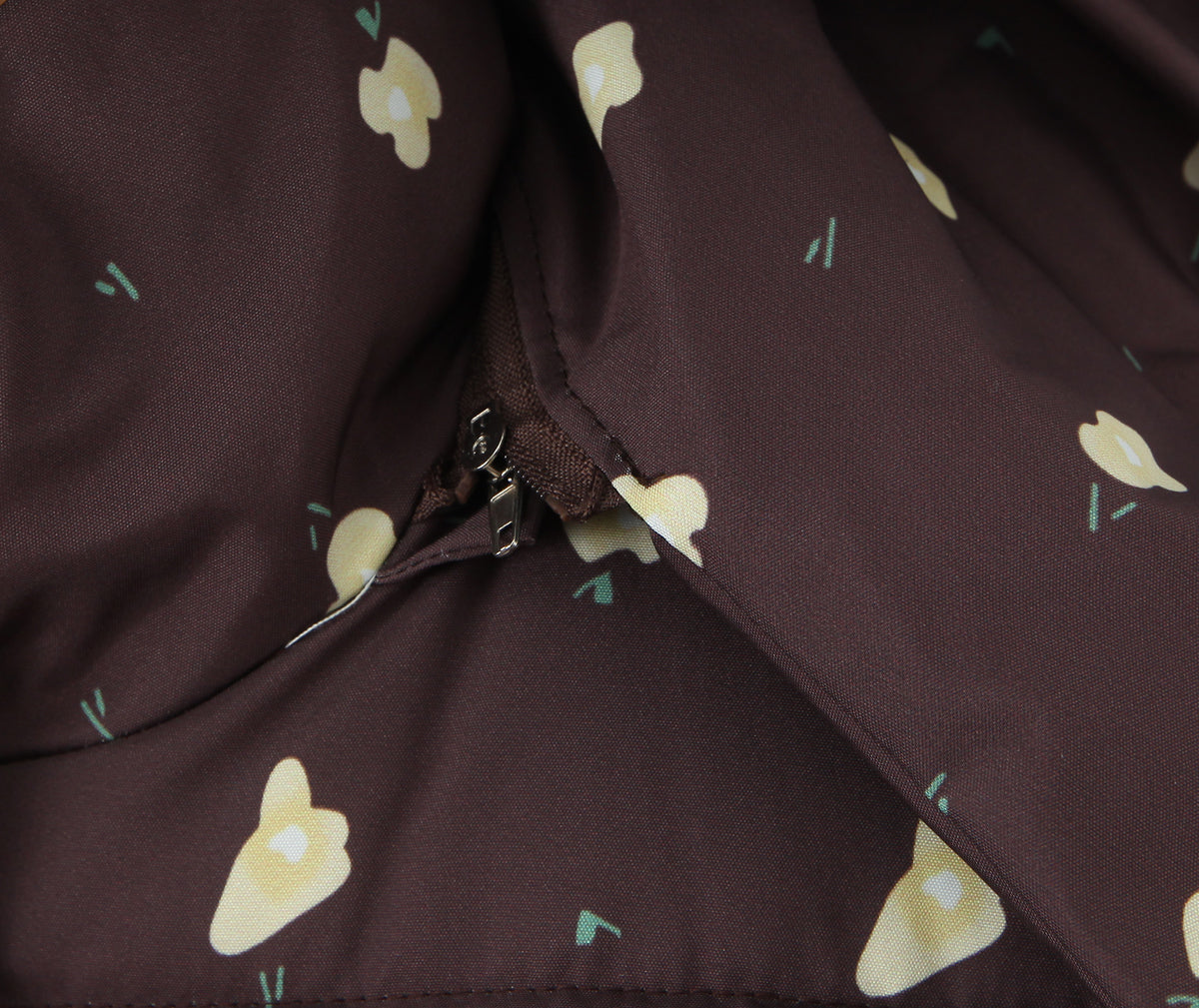 Hooded Flower Printed Women's Cotton Coat