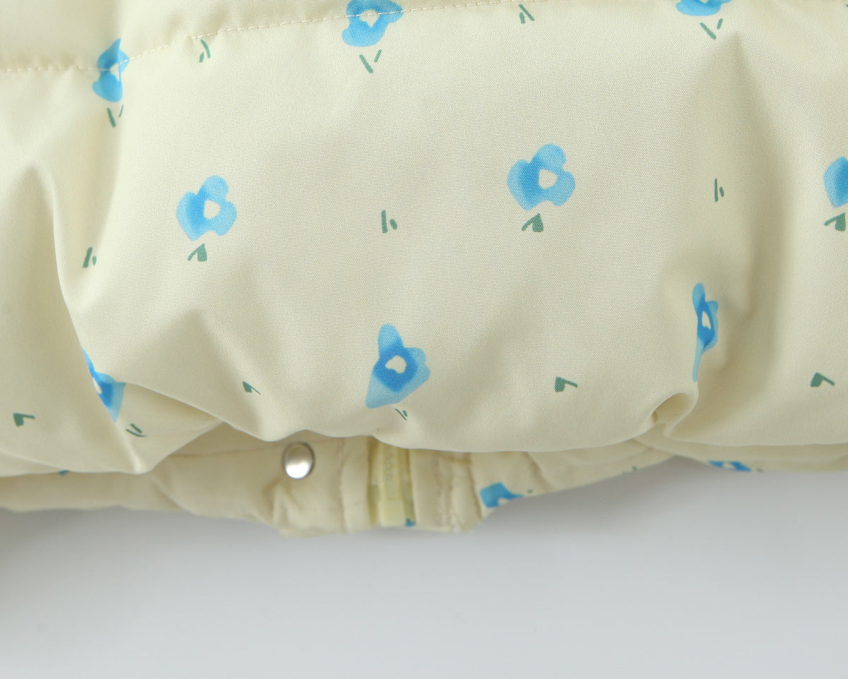 Loose Hooded Floral Cotton Quilted Casual Jacket Winter Coat