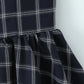 Blue Plaid Sweetheart Neck Bubble Hem Mini Dress
