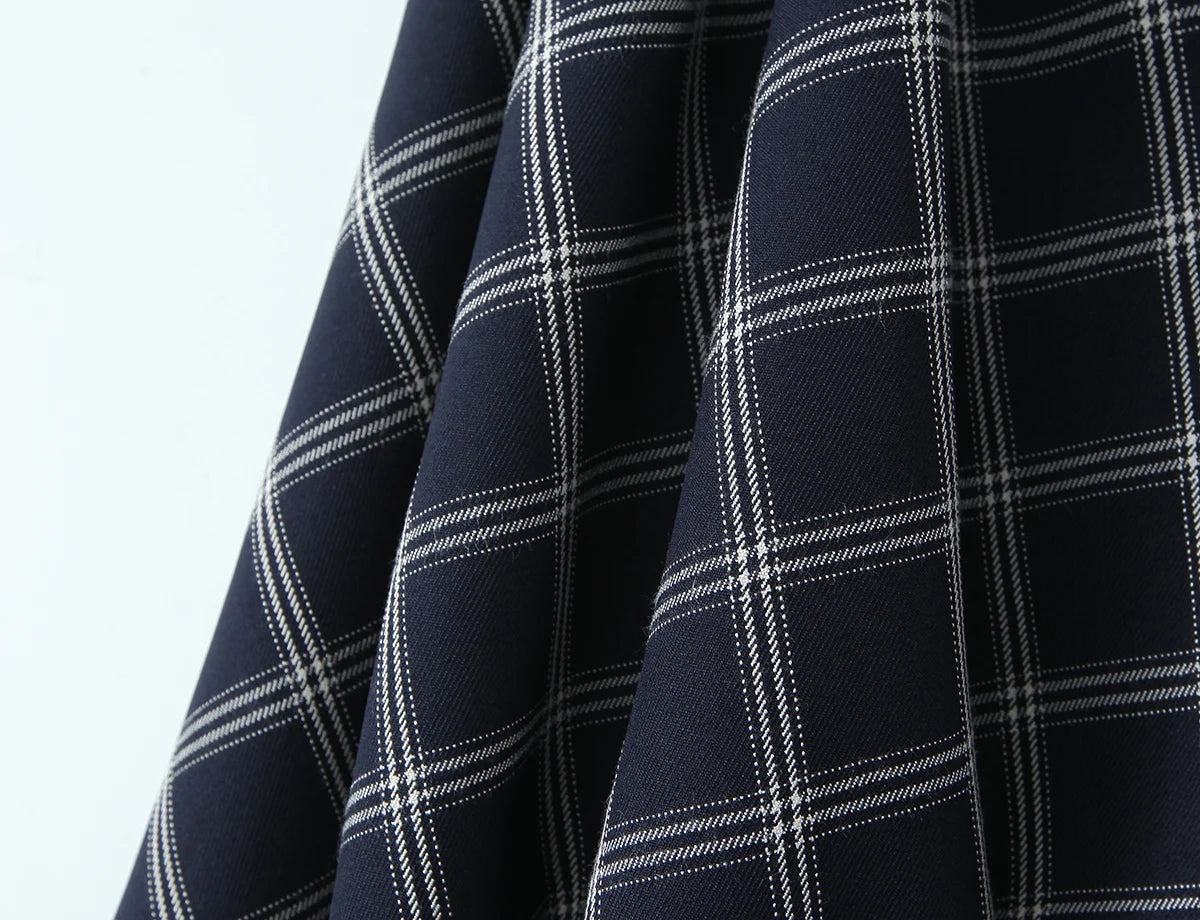 Blue Plaid Sweetheart Neck Bubble Hem Mini Dress