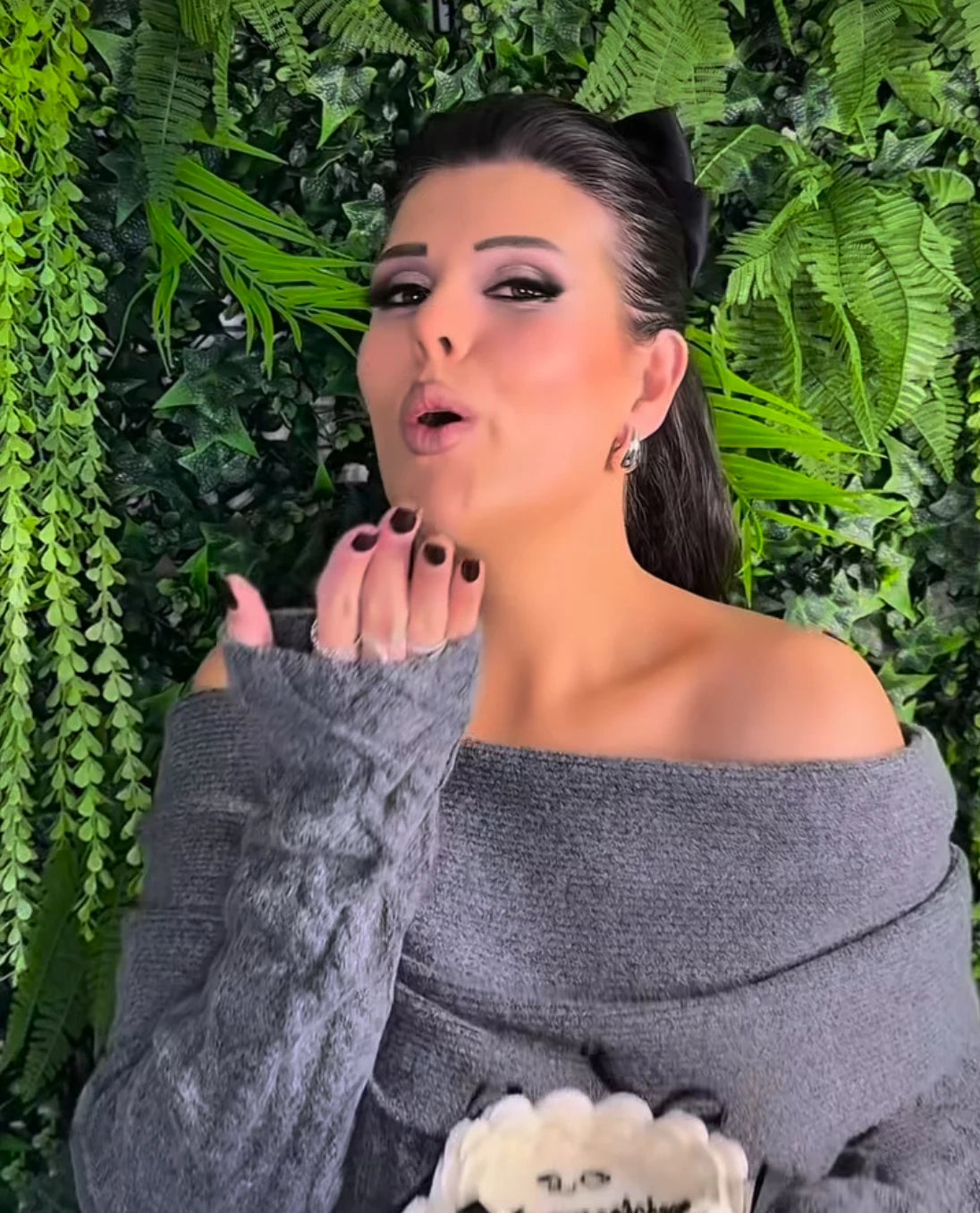 Knitted Solid Full Sleeve Striped Slash Neck Mini Dress