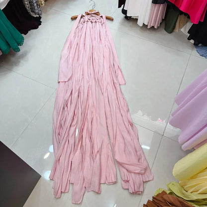 Sleeveless Vintage Loose Solid Long Vocation Holiday Dress