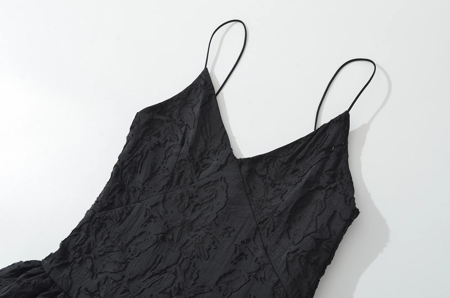 Textured Floral V-Neck Bubble Hem Mini Dress