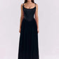 Butterfly Applique Corset Chiffon Maxi Dress