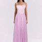 Butterfly Applique Corset Chiffon Maxi Dress