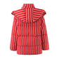 Street Loose Striped Thicken Hooded Cotton Jacket Long Sleeve Zipper Warm Coat