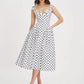 Retro Polka Dot Sweetheart Fit-and-Flare Midi Dress