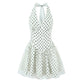 Polka Dot Halter Corset Tulle Mini Dress