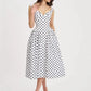 Retro Polka Dot Sweetheart Fit-and-Flare Midi Dress