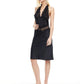Slim Solid Neck-mounted Lace Sleeveless Patchwork Dress