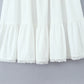 White Corset Lace-Up Tiered Midi Dress