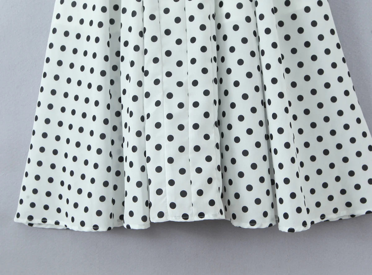 Retro Polka Dot Sweetheart Fit-and-Flare Midi Dress