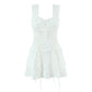 Ruffled Ruched Tiered Mini Dress