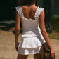 Ruffled Ruched Tiered Mini Dress