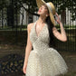 Polka Dot Halter Corset Tulle Mini Dress