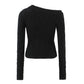 Solid O-neck Full Sleeve Striped Knitted Hollow Out Short Sweaters Pullovers