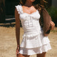Ruffled Ruched Tiered Mini Dress