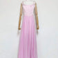 Butterfly Applique Corset Chiffon Maxi Dress