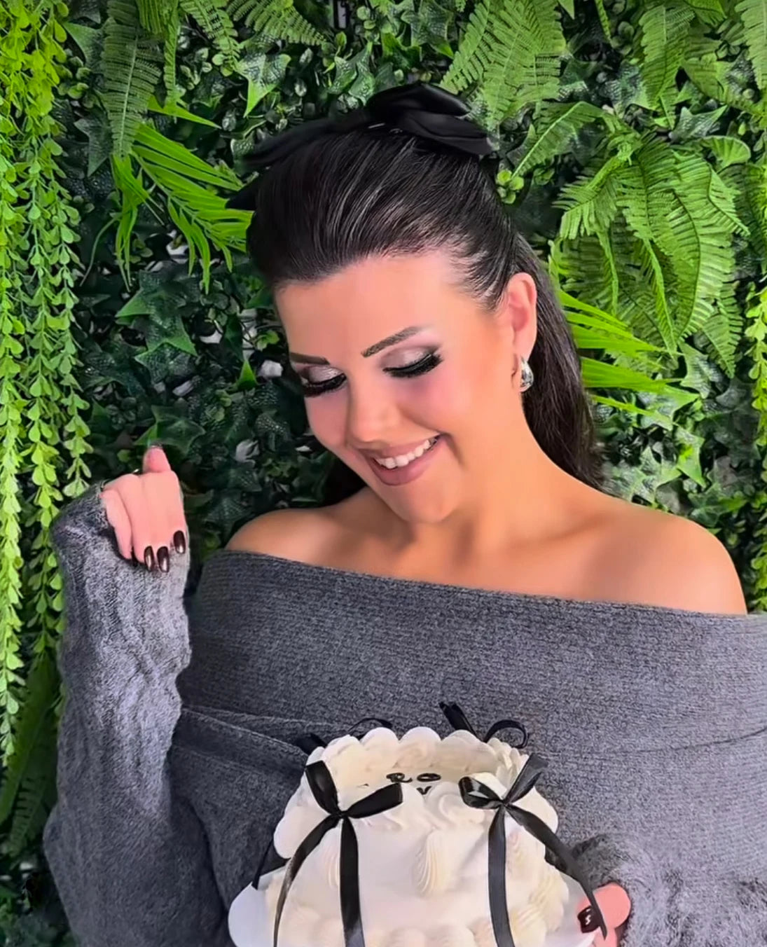 Knitted Solid Full Sleeve Striped Slash Neck Mini Dress