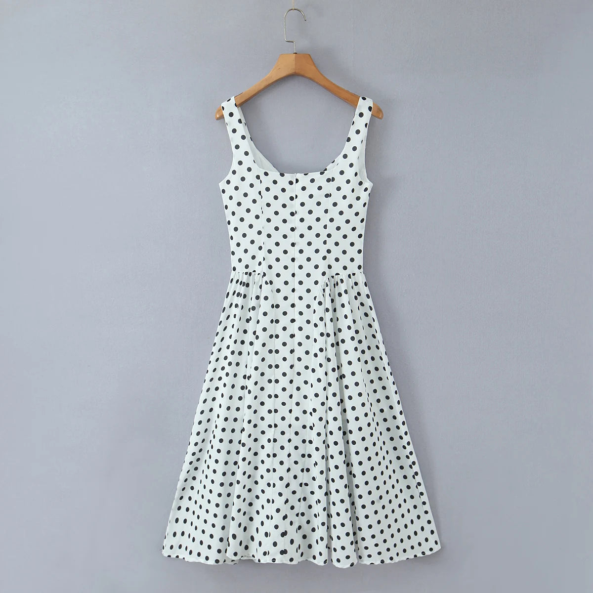 Retro Polka Dot Sweetheart Fit-and-Flare Midi Dress