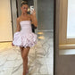 Pastel Pink Folds Sleeveless Bubble Hem Beach Mini Dress