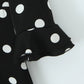 Polka Dot V-Neck Ruffle Sleeve Mini Dress