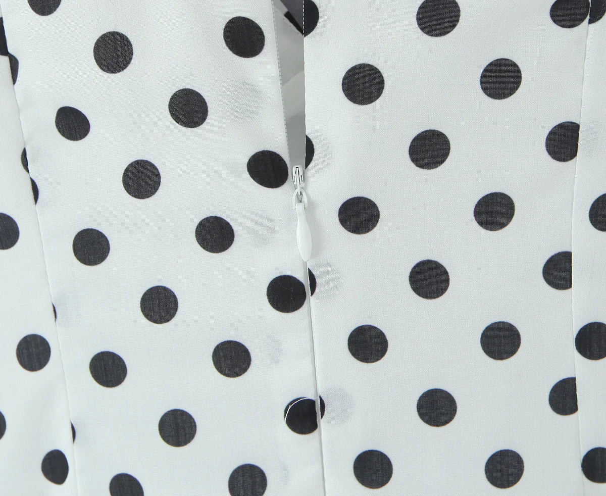 Retro Polka Dot Sweetheart Fit-and-Flare Midi Dress