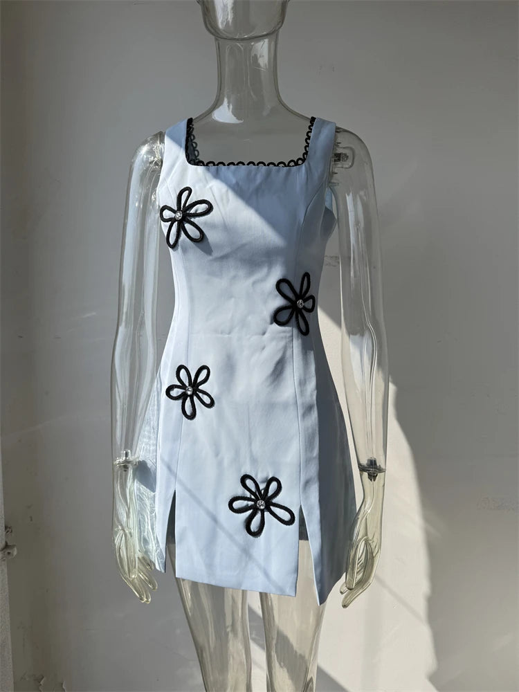 Sleeveless Flower Mini Dress