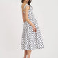 Retro Polka Dot Sweetheart Fit-and-Flare Midi Dress