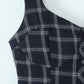 Blue Plaid Sweetheart Neck Bubble Hem Mini Dress