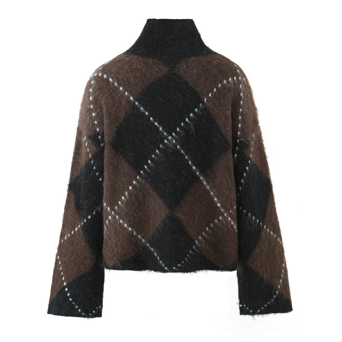 Loose Flare Sleeve Stripe Knitted Office Lady Sweaters Pullovers