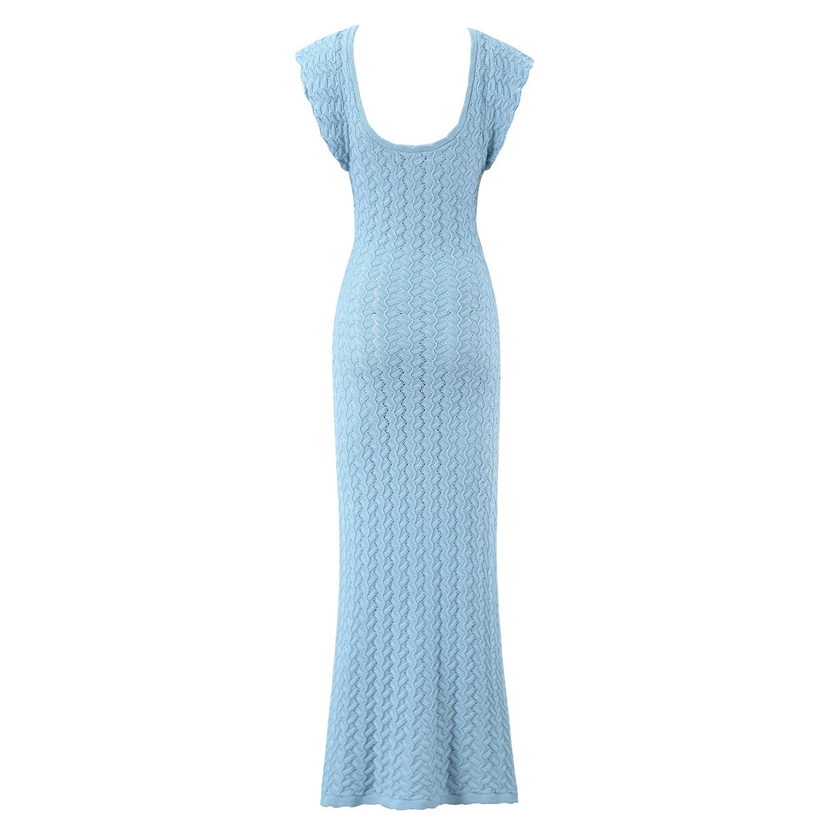 Backless Crochet Knit Bodycon Maxi Dress