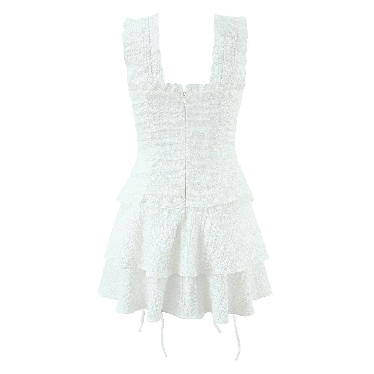 Ruffled Ruched Tiered Mini Dress