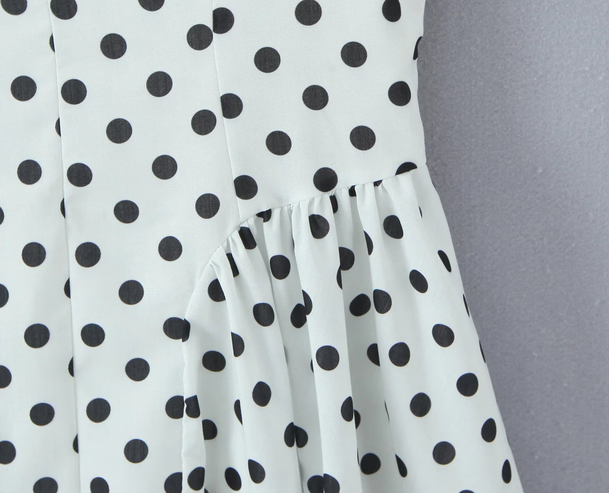Retro Polka Dot Sweetheart Fit-and-Flare Midi Dress