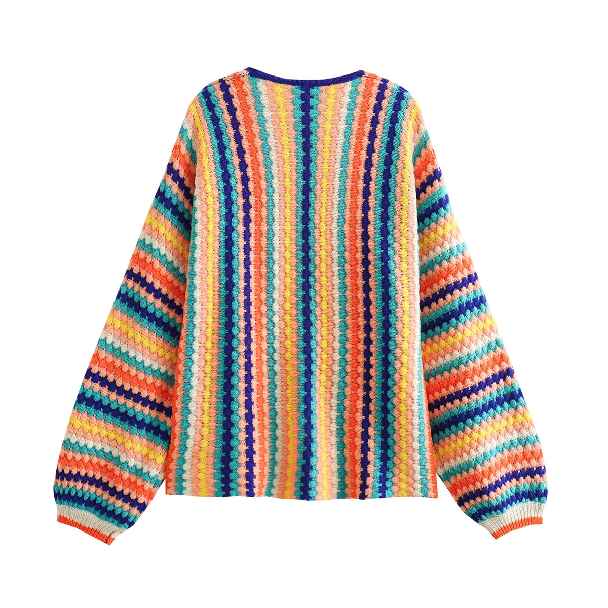 New Women Autumn Female Casual Streetwear Long Sleeve Colorful Cardigan Knitted Open Stitch Sweater