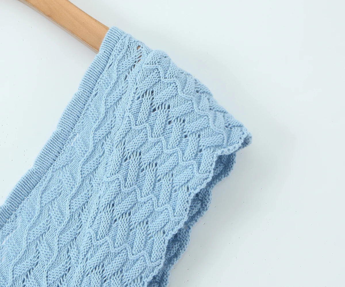 Backless Crochet Knit Bodycon Maxi Dress