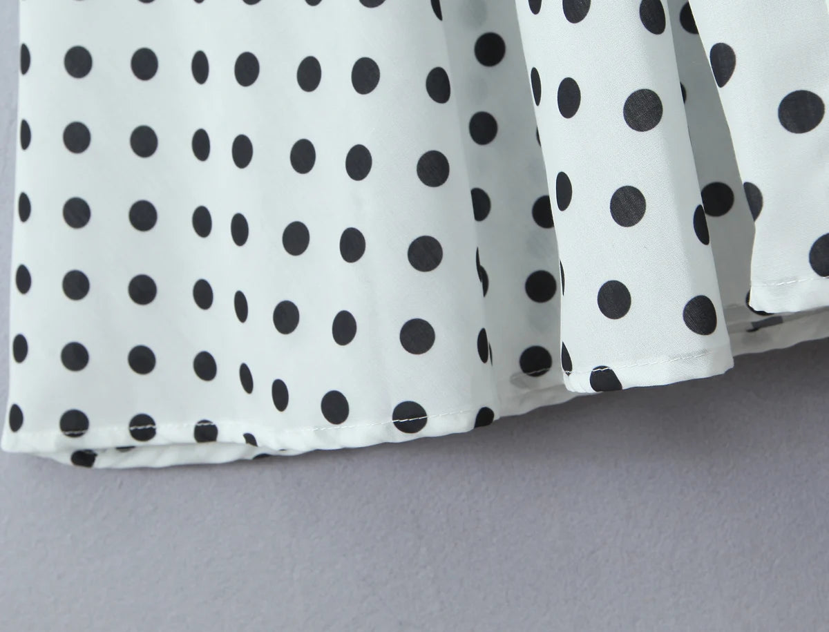 Retro Polka Dot Sweetheart Fit-and-Flare Midi Dress