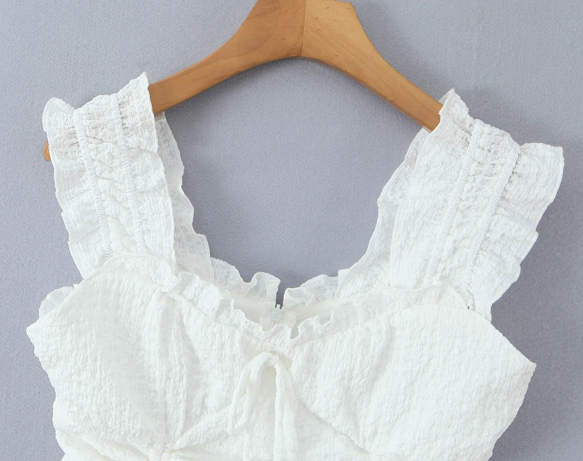 Ruffled Ruched Tiered Mini Dress