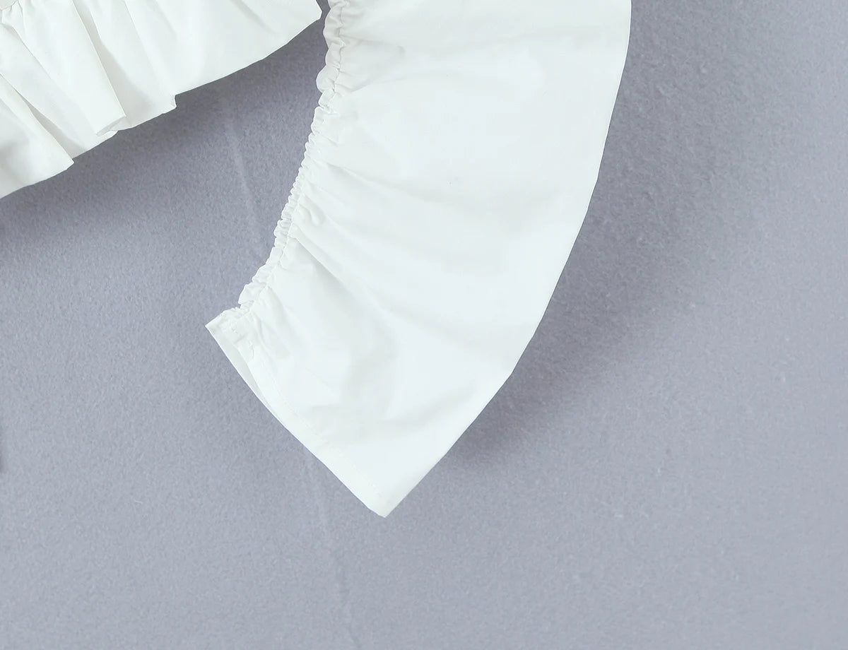 Puff Sleeve Backless Corset Crop Top